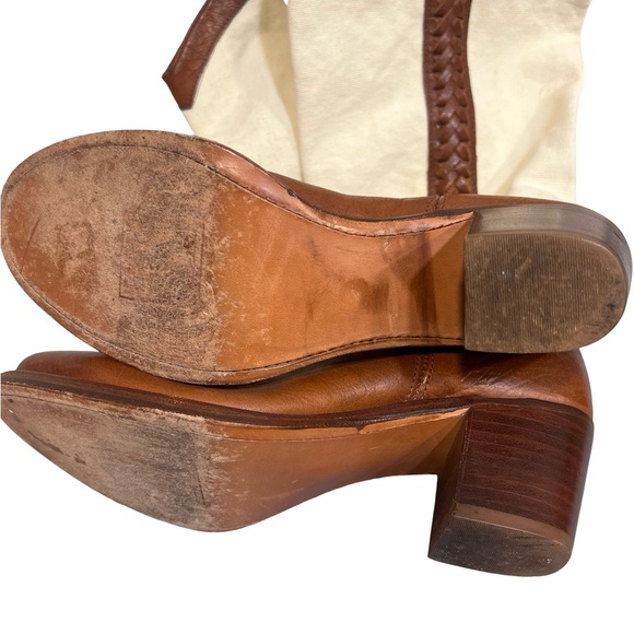 Frye Brown and Cream Heeled Boots - Picture 11 of 15